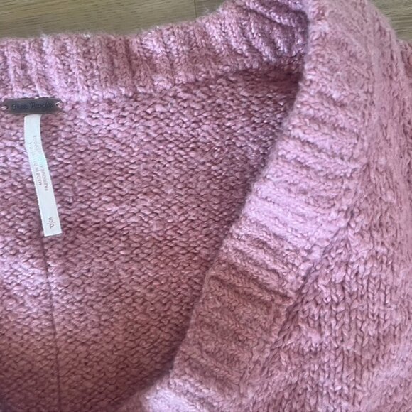 Free People Womens Brookside Tunic Oversized Sweater Alpine Rose Sz Small - Picture 6 of 11